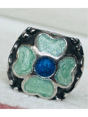 Pandora Blue Daisy Flower Enamel Charm 790433EB RETIRED
